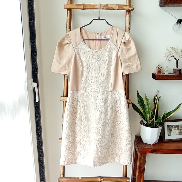 Korean Gold and Beige Embroidered Dress - Picture 7 of 14